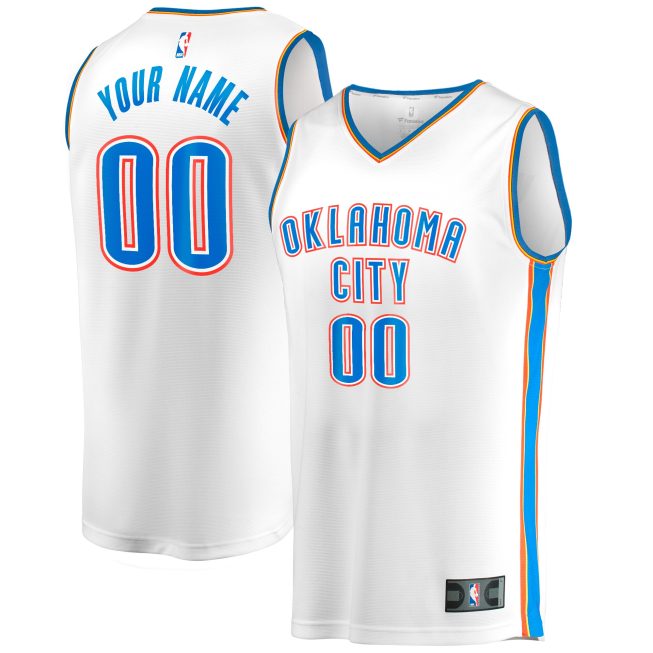 Oklahoma City Thunder Fanatics Fast Break Custom Replica Jersey - White - Association Edition