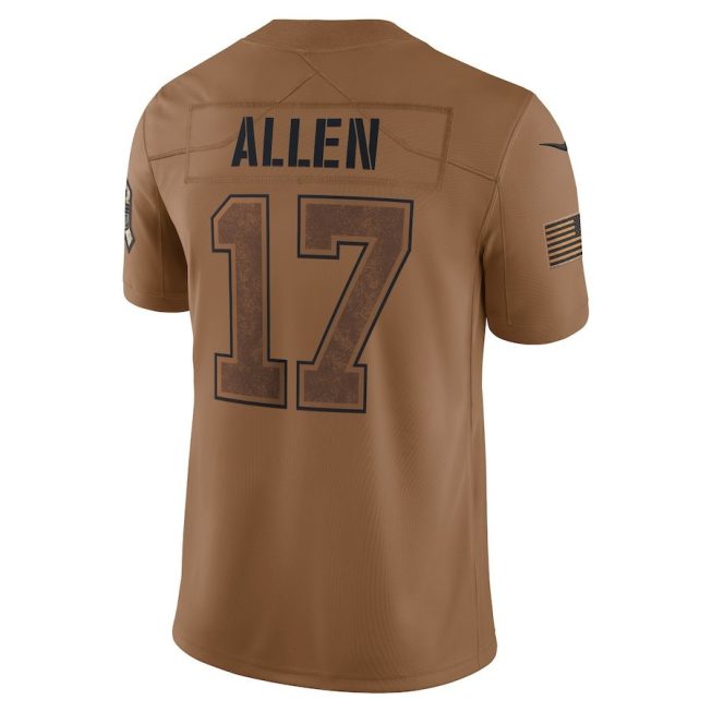 Josh Allen 17 Buffalo Bills 2023 Salute To Service Limited Jersey - Brown - Image 3