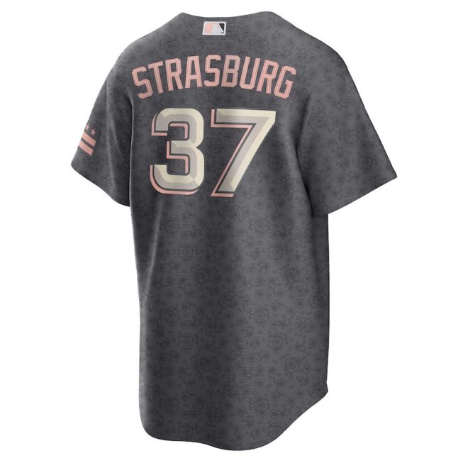 Stephen Strasburg 37 Washington Nationals City Connect Men Jersey - Gray - Image 3