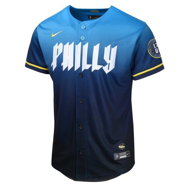 Trea Turner 7 Philadelphia Phillies 2024 City Connect Limited YOUTH Jersey - Blue - Image 2
