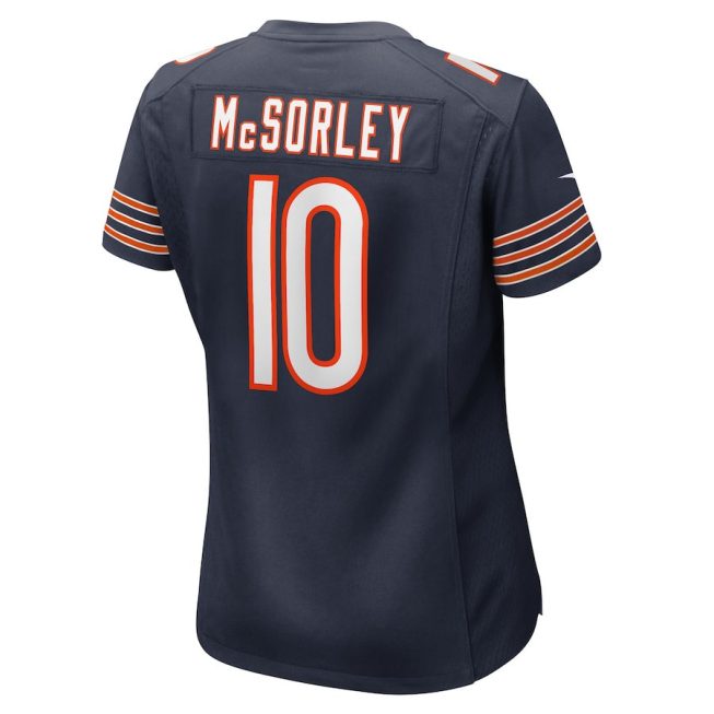 Trace McSorley 10 Chicago Bears Team Game Women Jersey - Navy - Image 3
