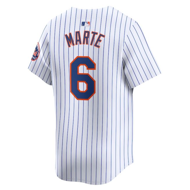 Starling Marte 6 New York Mets Home Limited Player Men Jersey - White - Image 3