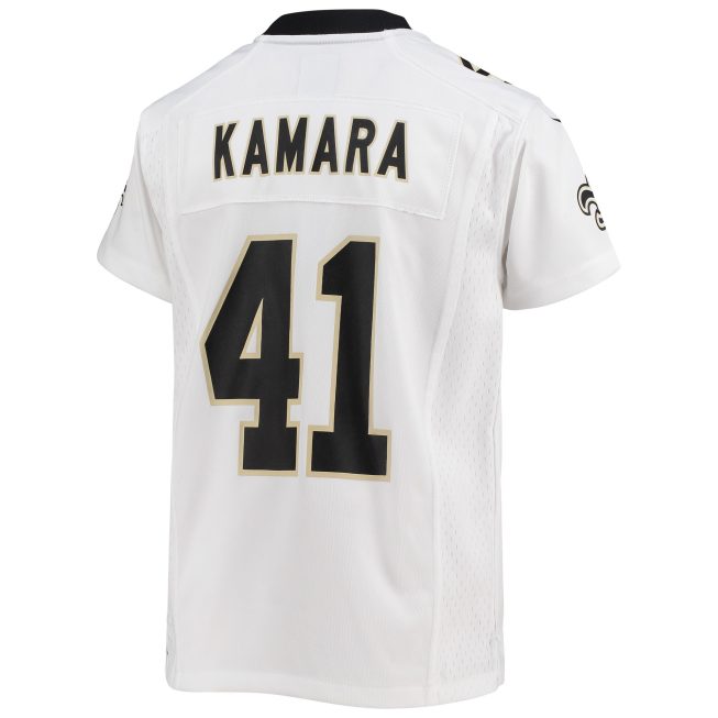 Alvin Kamara New Orleans Saints Youth Game Jersey - White - Image 3