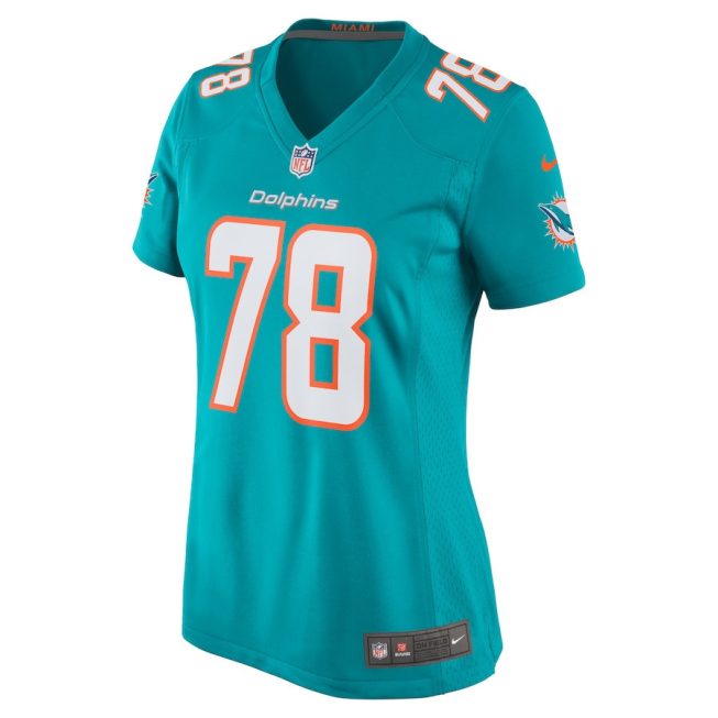 Justin Ellis 78 Miami Dolphins Women Game Jersey - Aqua - Image 2