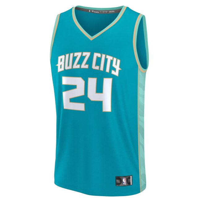 Brandon Miller Charlotte Hornets Fanatics Fast Break Jersey - Teal - City Edition - Image 2