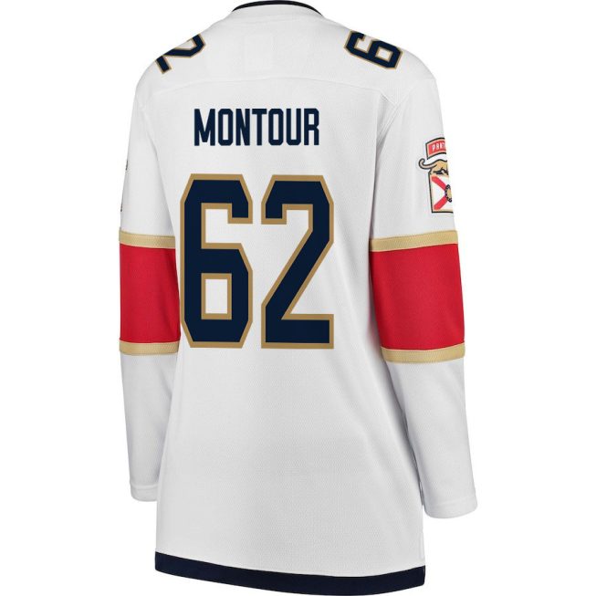 Brandon Montour 62 Florida Panthers 2024 STANLEY CUP Final Women's Away Breakaway Jersey - White - Image 3