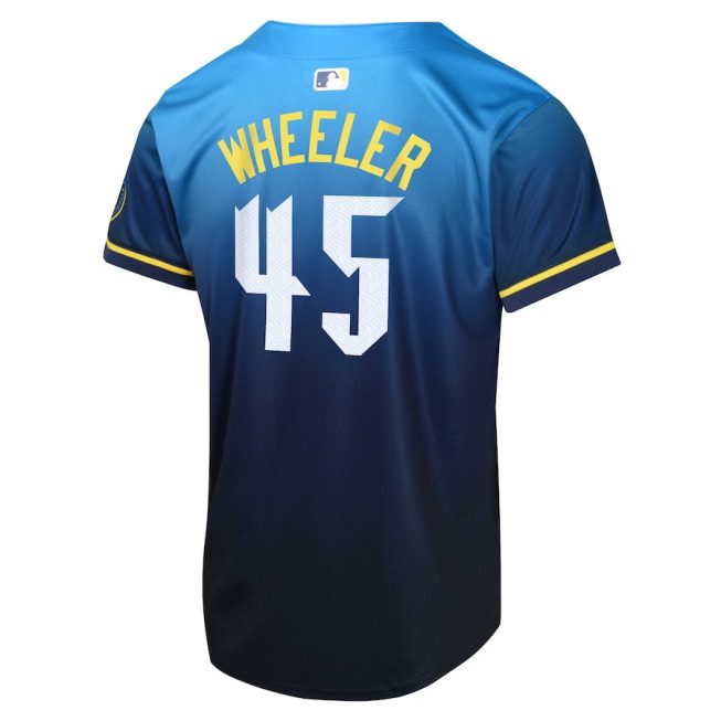Zack Wheeler 45 Philadelphia Phillies 2024 City Connect Limited YOUTH Jersey - Blue - Image 3