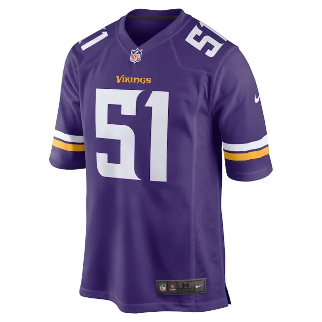 Blake Cashman 51 Minnesota Vikings Team Game Men Jersey - Purple - Image 2