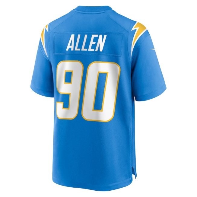 Brevin Allen 90 Los Angeles Chargers Men Game Jersey - Powder Blue - Image 3