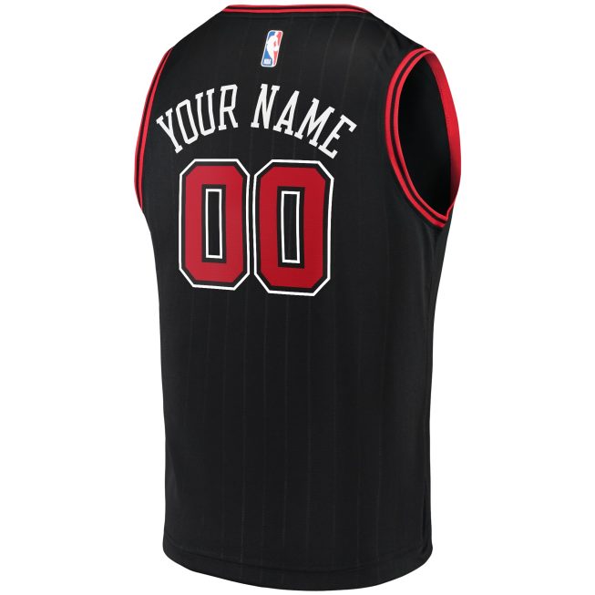 Chicago Bulls Fanatics Fast Break Replica Custom Jersey Black - Statement Edition - Image 3
