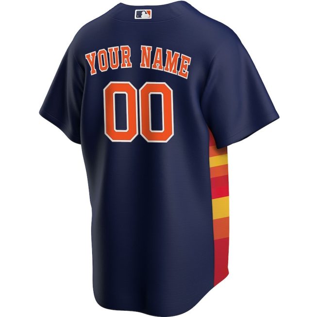 Houston Astros Alternate Custom Men Jersey - Navy - Image 3