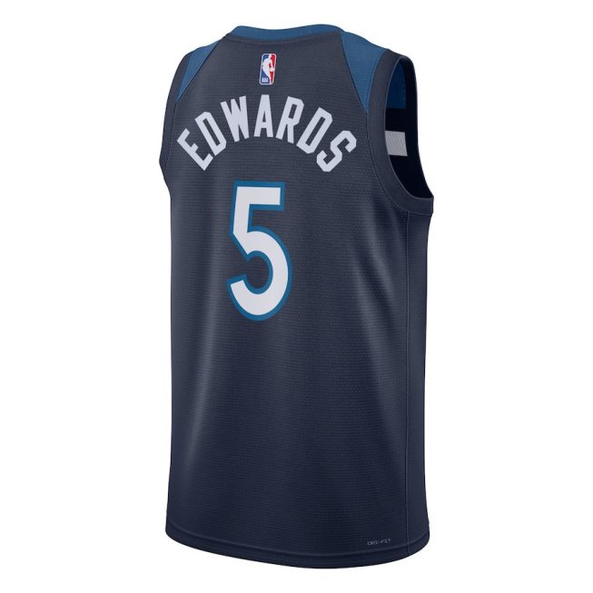 Anthony Edwards 5 Minnesota Timberwolves Unisex Swingman Jersey - Icon Edition - Navy - Image 3
