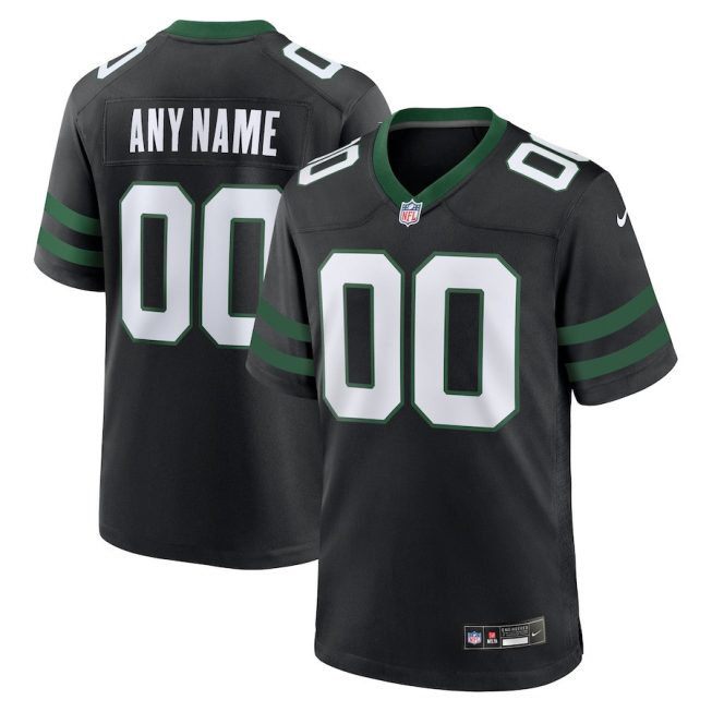 New York Jets Alternate Custom Game Men Jersey - Legacy Black