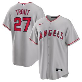 Mike Trout Los Angeles Angels Road Replica Player Name Jersey - Silver