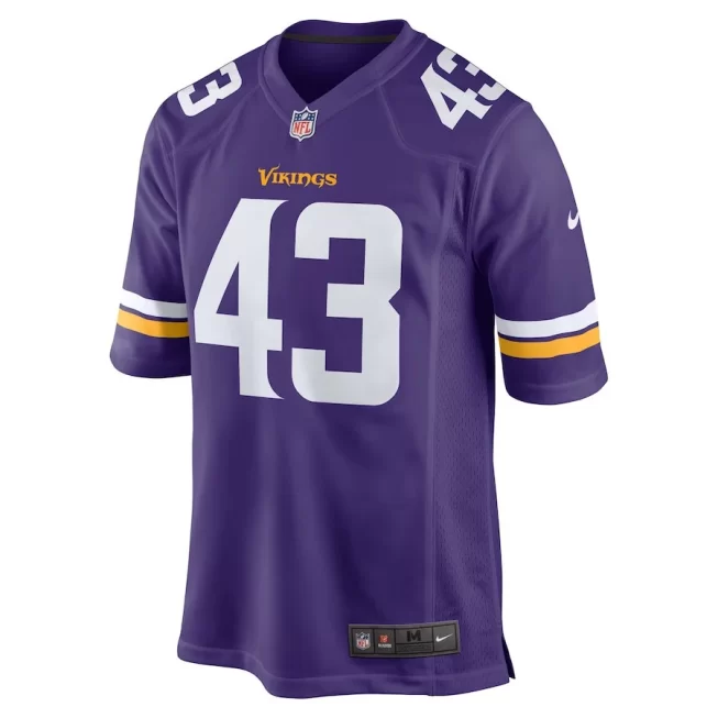Andrew Van Ginkel 43 Minnesota Vikings Team Game Men Jersey - Purple - Image 2