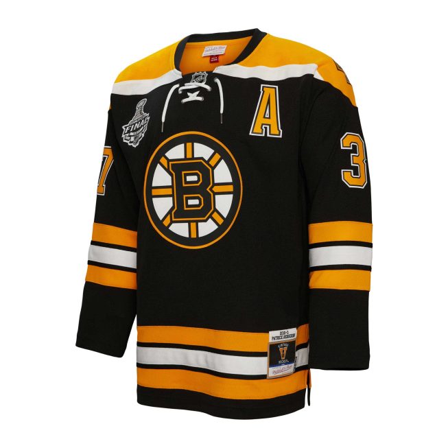 Patrice Bergeron Boston Bruins Mitchell & Ness Big & Tall 2010 Alternate Captain Patch Blue Line Player Jersey - Black - Image 2