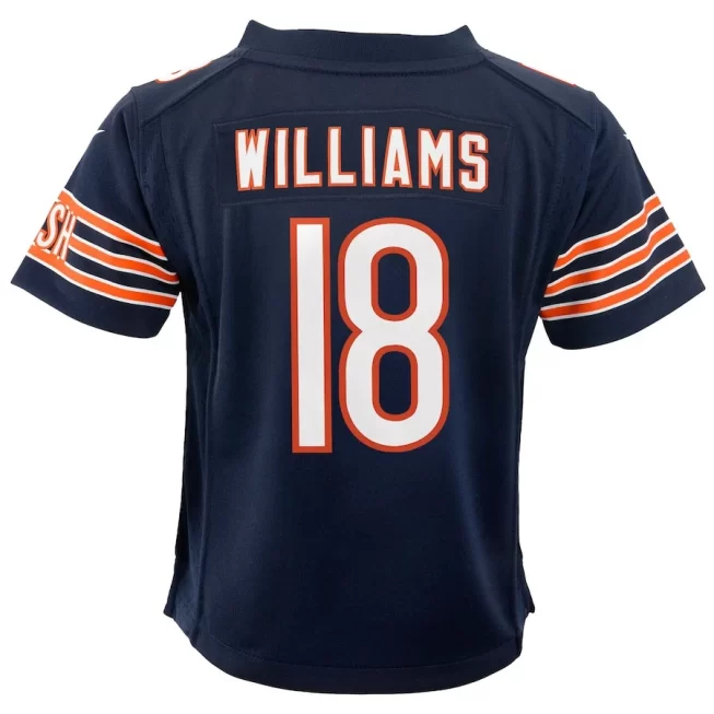 Caleb Williams 18 Chicago Bears 2024 Draft First Round Pick Player Game YOUTH Jersey - Navy - Image 3