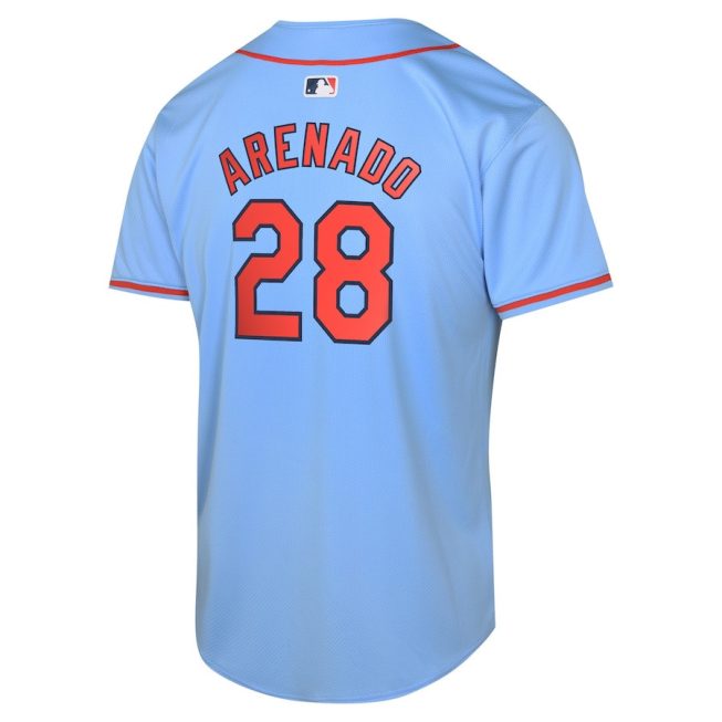 Nolan Arenado 28 St. Louis Cardinals Alternate Limited YOUTH Jersey - Light Blue - Image 3