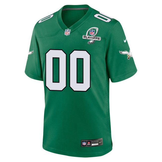Philadelphia Eagles 2023 Playoffs Patch Alternate Game Men Custom Jersey - Kelly Green - Image 2