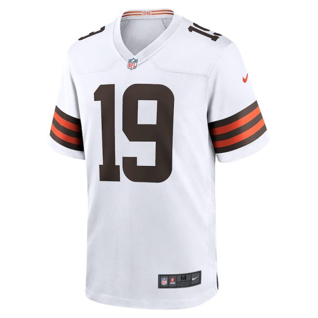 Bernie Kosar 19 Cleveland Browns Men Retired Game Jersey - White - Image 2