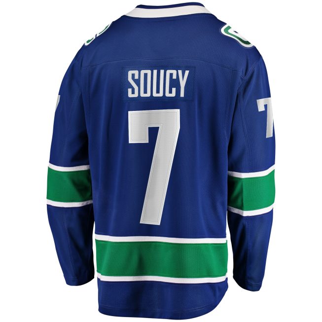 Carson Soucy Vancouver Canucks Fanatics Home Premier Breakaway Player Jersey - Blue - Image 3