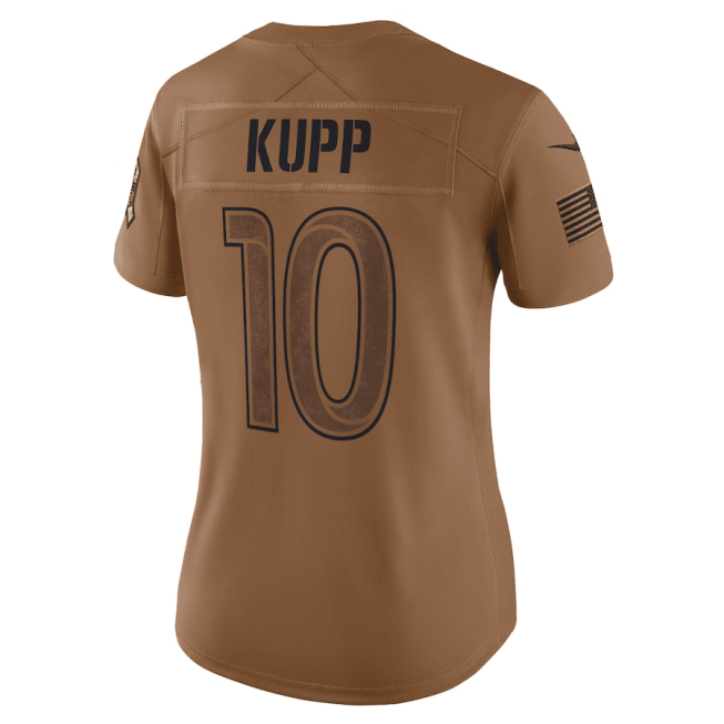 Cooper Kupp 10 Los Angeles Rams 2023 Salute To Service Limited Women Jersey - Brown - Image 3