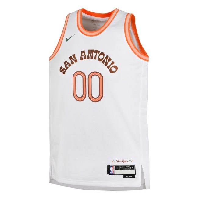 San Antonio Spurs 2023/24 City Edition Swingman Custom YOUTH Jersey - White - Image 2