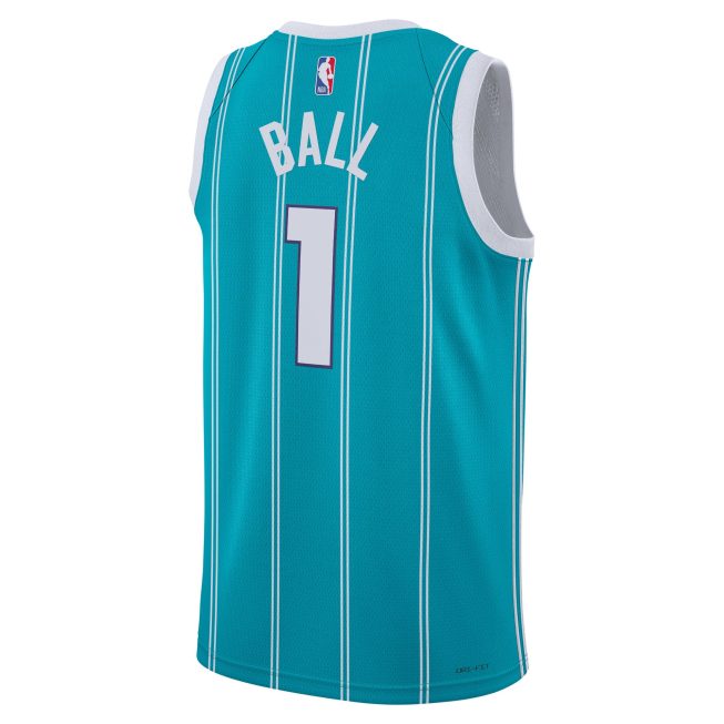 LaMelo Ball Charlotte Hornets Jordan Brand Unisex Swingman Jersey - Icon Edition - Teal - Image 3