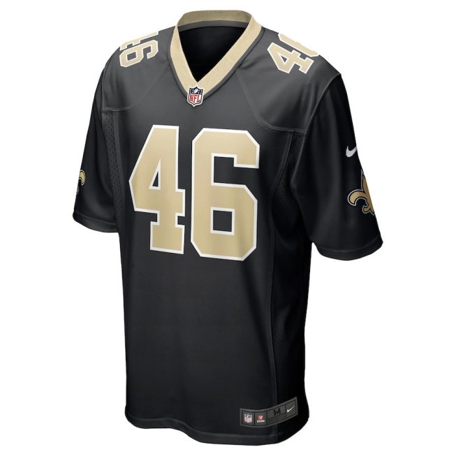 Adam Prentice 46 New Orleans Saints Men Game Jersey - Black - Image 2