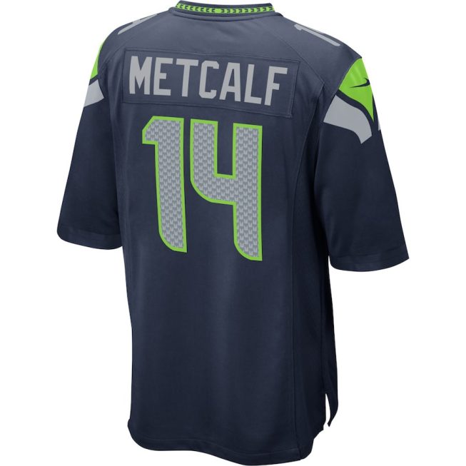 DK Metcalf 14 Seattle Seahawks Men Game Jersey - College Navy - Image 3