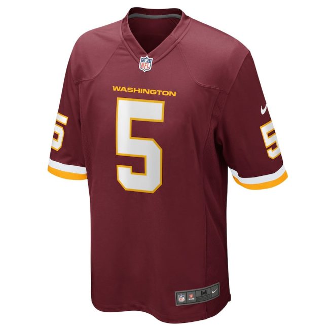 Tress Way 5 Washington Commanders Team Men Game Jersey - Burgundy - Image 2