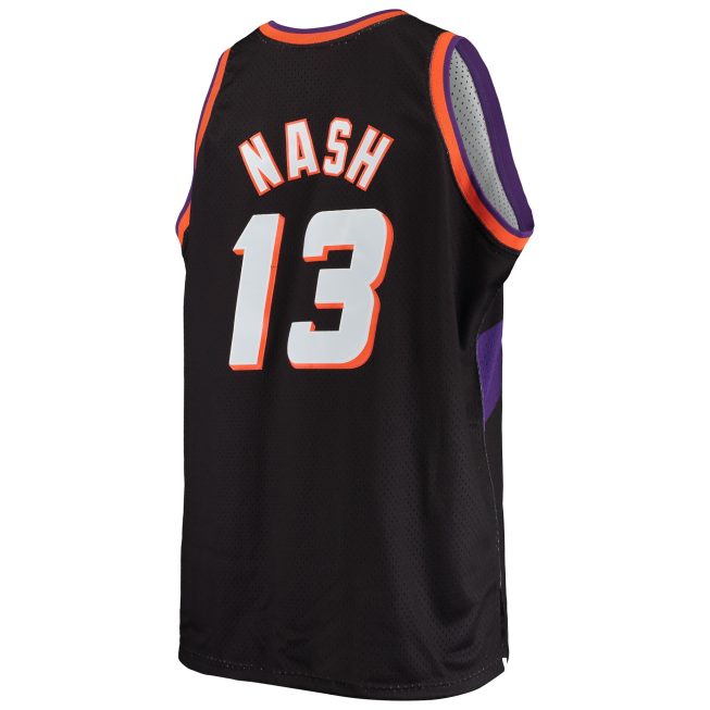 Steve Nash Phoenix Suns Mitchell & Ness 1996/97 Big & Tall Hardwood Classics Swingman Jersey - Black - Image 3