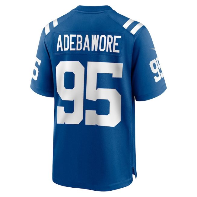 Adetomiwa Adebawore 95 Indianapolis Colts Men Team Game Jersey - Royal - Image 3