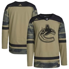 Vancouver Canucks Logo Military Appreciation Team Authentic Practice Jersey - Camo