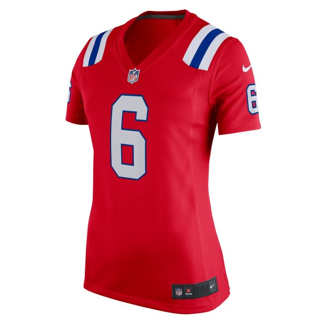 Christian Gonzalez New England Patriots Women's Alternate Team Game Jersey - Red - Image 2