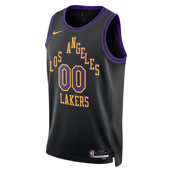 Los Angeles Lakers 2023/24 Swingman Jersey Customized - City Edition - Black - Image 2