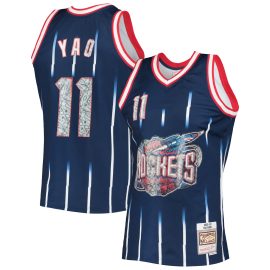 Yao Ming Houston Rockets Mitchell & Ness 2002/03 Hardwood Classics 75th Anniversary Diamond Swingman Jersey - Navy