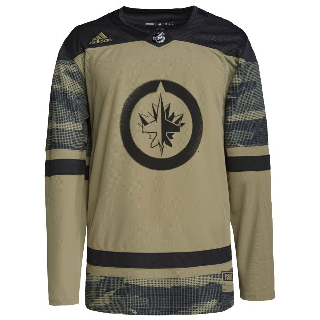 Winnipeg Jets Logo Military Appreciation Team Authentic Custom Practice Jersey - Camo - Image 2