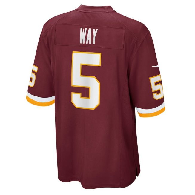 Tress Way 5 Washington Commanders Team Men Game Jersey - Burgundy - Image 3