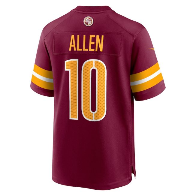 Kazmeir Allen 10 Washington Commanders Men Game Jersey - Burgundy - Image 3