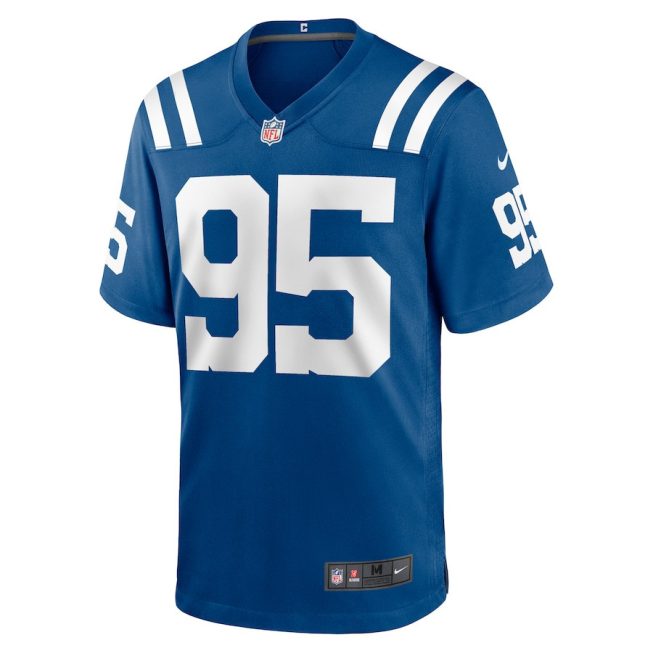 Adetomiwa Adebawore 95 Indianapolis Colts Men Team Game Jersey - Royal - Image 2