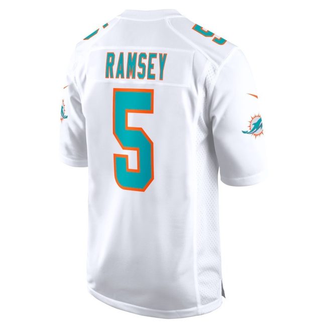 Jalen Ramsey 5 Signed Miami Dolphins Game Men Jersey - White - Image 3