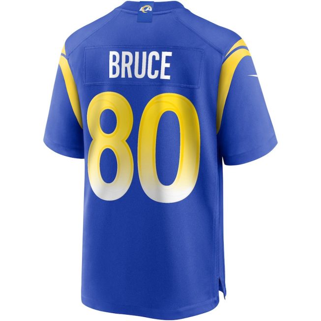 Isaac Bruce 80 Los Angeles Rams Men Game Retired Jersey - Royal - Image 3