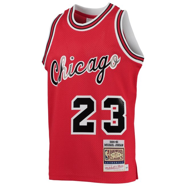 Michael Jordan Chicago Bulls Mitchell & Ness Youth 1984/85 Hardwood Classics Authentic Jersey - Red - Image 2