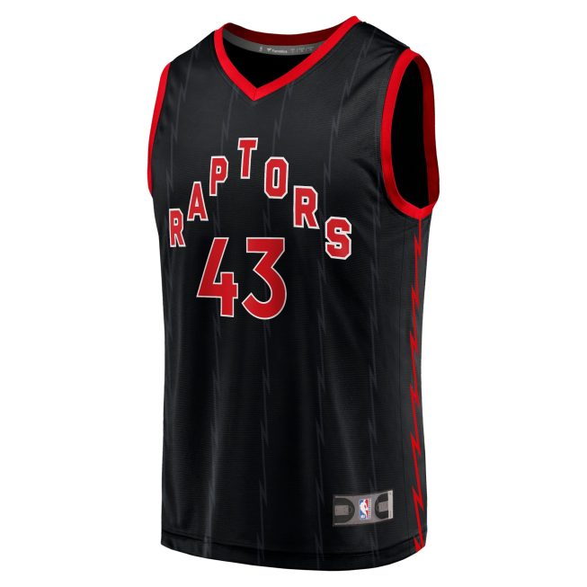 Pascal Siakam Toronto Raptors Fanatics Fast Break Replica Jersey Black - Statement Edition - Image 2