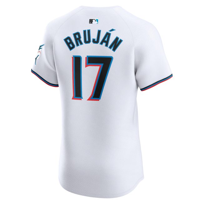 Vidal Brujan Miami Marlins Home Elite Player Jersey - White - Image 3