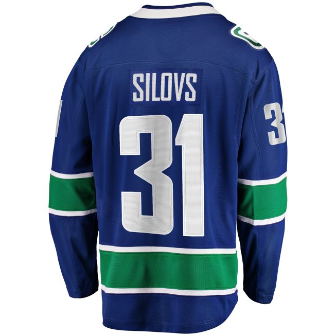 Arturs Silovs Vancouver Canucks Fanatics Home Premier Breakaway Player Jersey - Blue - Image 3