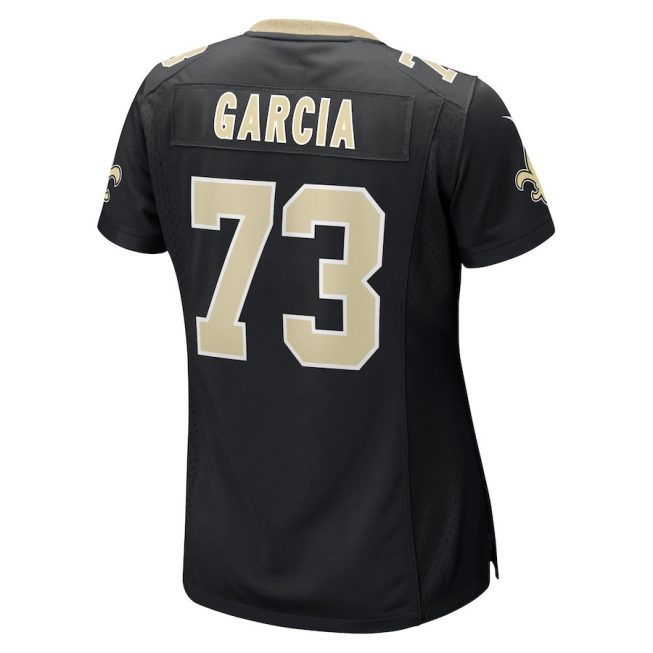 Max Garcia 73 New Orleans Saints Women Team Game Jersey - Black - Image 3
