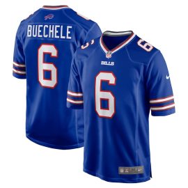 Shane Buechele 6 Buffalo Bills Men Team Game Jersey - Royal