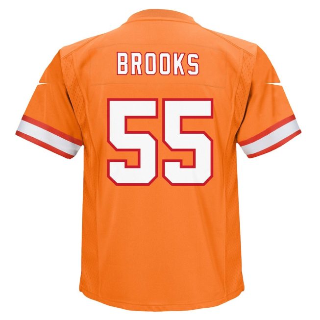 Derrick Brooks 55 Tampa Bay Buccaneers Retired YOUTH Game Jersey - Orange - Image 3